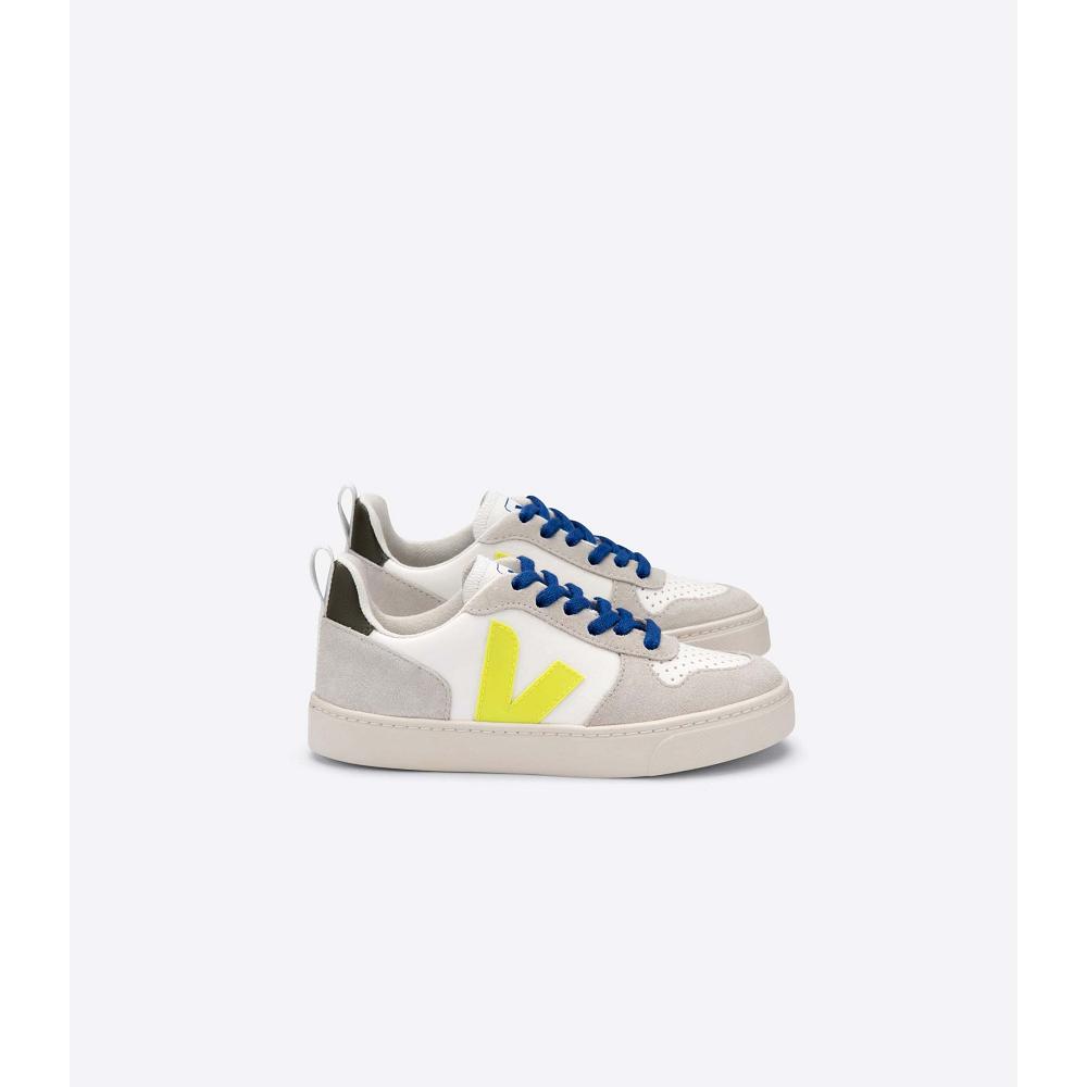 Veja V-10 BONTON Joggesko Barn White/Blue | NO 839YXF